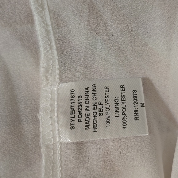 Entro Peach Swirl Print Blouse – Ruffle Neck Sheer Lightweight Top Size M - Picture 9 of 9